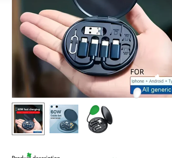 5 in 1 60W Multifunctional Mini Data Cable Set Storage Box