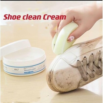 White Shoe Cleaner Cream with Sponge
