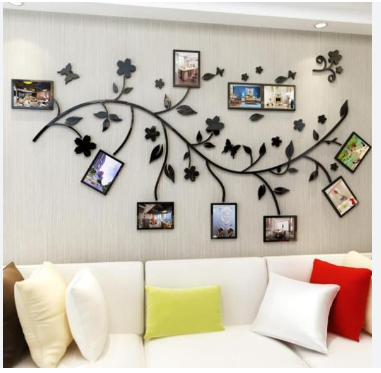 3D Wooden Wall leave With Large Size Wooden Photos Frame