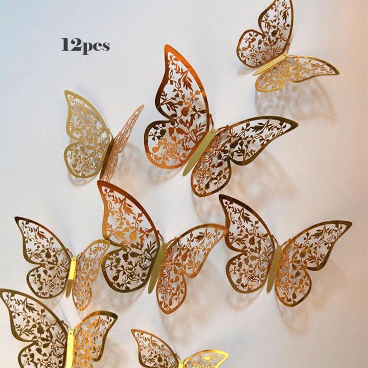 3D Butterfly Golden Wall Stickers