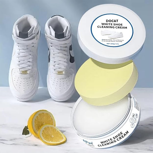 White Shoe Cleaner Cream with Sponge