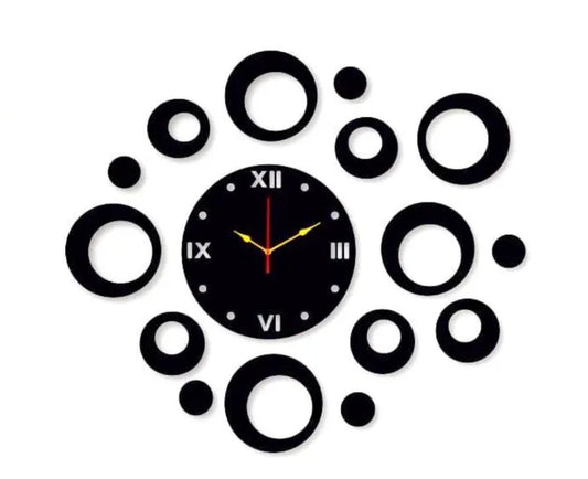 Circles Style 3D Wooden Wall Clock