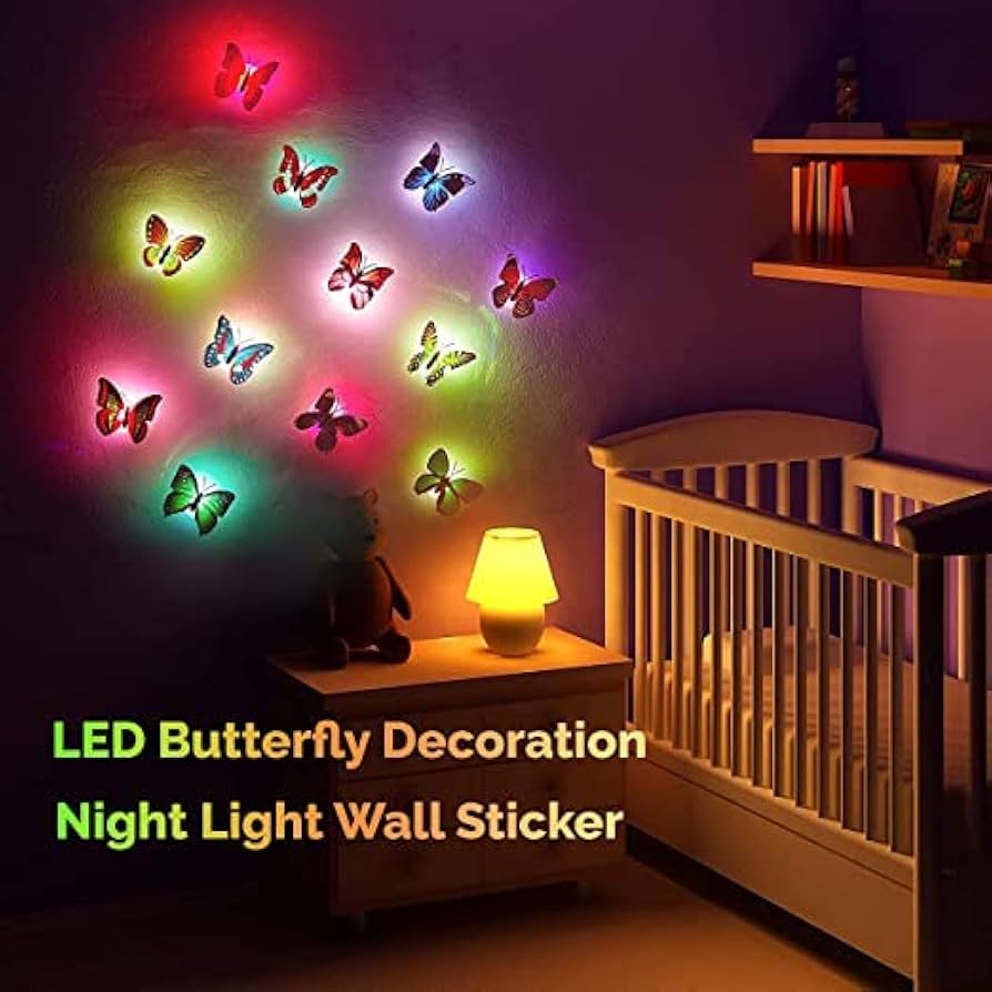 Color Changing Glow In The Dark Led Butterflies
