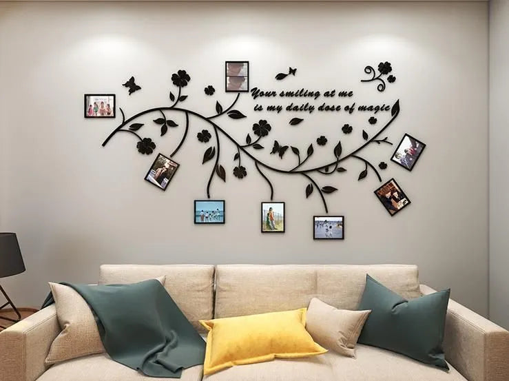 3D Wooden Wall leave With Large Size Wooden Photos Frame