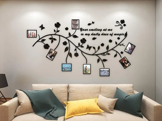 3D Wooden Wall leave With Large Size Wooden Photos Frame