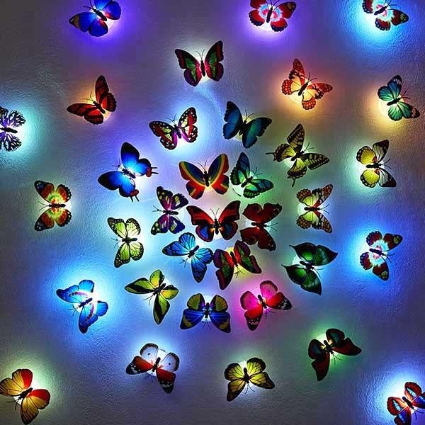 Color Changing Glow In The Dark Led Butterflies