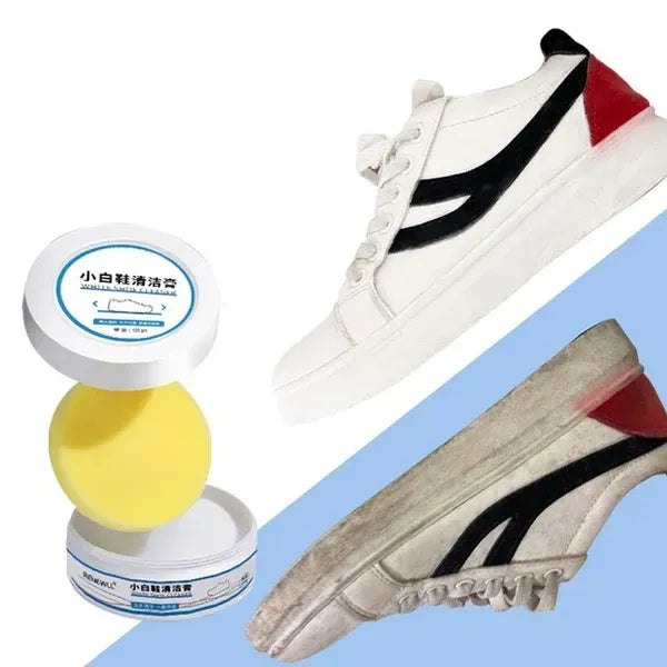 White Shoe Cleaner Cream with Sponge