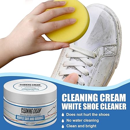 White Shoe Cleaner Cream with Sponge