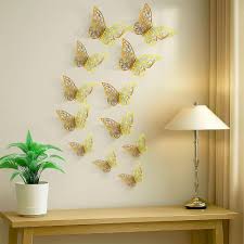 3D Butterfly Golden Wall Stickers